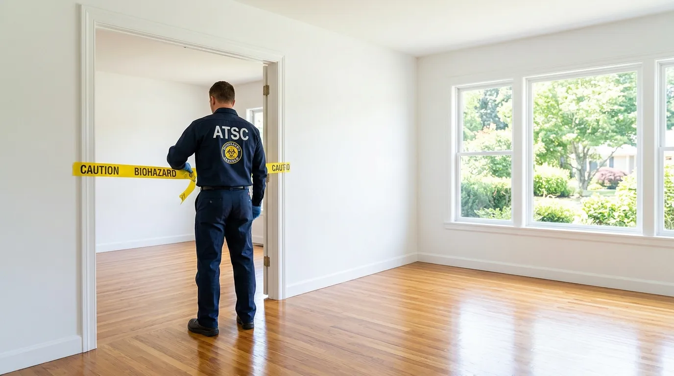 Certified biohazard cleanup crew performing Decomposition Cleanup in Redland